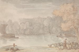 Elvescene (Themsen ved Eton) av Thomas Rowlandson