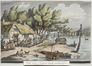 Rowlandsons «Sketches from Nature»:  Utsikt nær Newport, Isle of Wight av Thomas Rowlandson