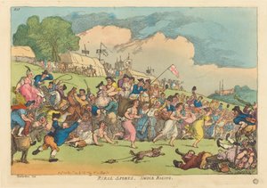 Bygdeidrett. Smock Racing av Thomas Rowlandson