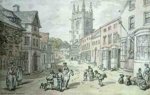 Saint Austell, Cornwall (penn og akvarell på papir) av Thomas Rowlandson