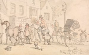 Scene utenfor Half-Moon Inn av Thomas Rowlandson