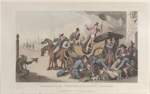 Søkt av Douaniers on the French Frontiers, fra Journal of Sentimental Travels i..., 1821. av Thomas Rowlandson