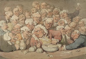 Servering Punch, ca. 1815-20 (penn og blekk og akvarell over blyant på papir) av Thomas Rowlandson