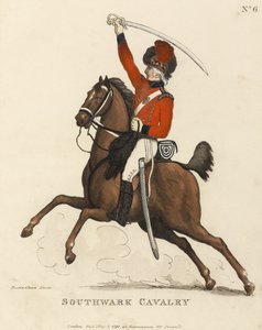 Southwark Cavalry, ca. 1799 (farget akvatint) av Thomas Rowlandson