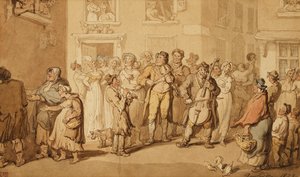 Gatemusikanter, 1823 av Thomas Rowlandson