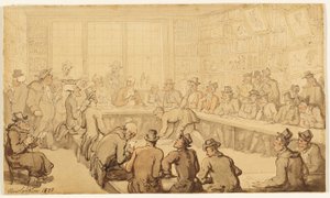 Studer for Dr. Syntax på en bokauksjon av Thomas Rowlandson