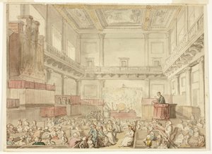 Studie for Royal Chapel, Whitehall, fra Microcosm of London av Thomas Rowlandson