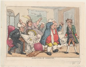 Symptoms of Choaking, pub fra 1806. 25. august 1808., 1806 pub. 25. august 1808. av Thomas Rowlandson