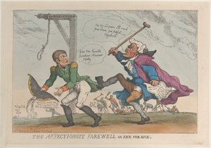The Affectionate Farewell, eller Kick for Kick, 17. april 1814., 17. april 1814. av Thomas Rowlandson