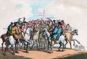 The Betting Post, Humors of Fox Hunting, 1799. av Thomas Rowlandson