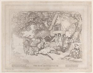 The Cart Horse fra The Life of a Racehorse, eller The High-Mettled Racer, 20. juli..., 20. juli 1789 av Thomas Rowlandson