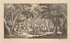 Døden - Revejakt - En landskapsscene, 1787. av Thomas Rowlandson