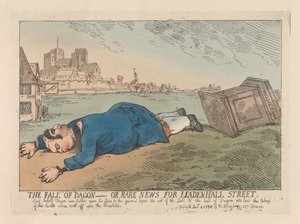 «Dagons fall» eller «Sjeldne nyheter fra Leadenhall Street» av Thomas Rowlandson