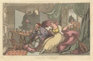 The Honey Moon The English Dance of Death, plate 13, 1. august 1814. av Thomas Rowlandson