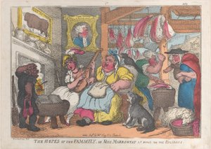 The Hopes of the Family, eller Miss Marrowfat at Home for the Holidays, 1809-13., 1809-13. av Thomas Rowlandson