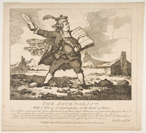 The Journalist, With a View of Auchinleck-or the Land of Stones Picturesque Beauty..., 15. mai 1786. av Thomas Rowlandson