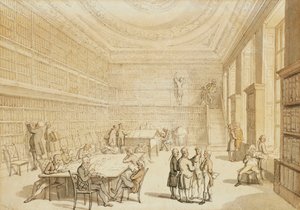 The Library of the Royal Institution, Albemarle Street, av Thomas Rowlandson