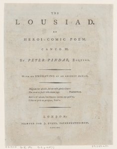 The Lousiaden av Peter Pindar, Frontispice, 1787., 1787. av Thomas Rowlandson