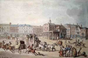 Markedsplassen, Kingston-upon-Thames av Thomas Rowlandson