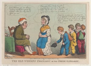 The Old Womans Complaint, eller det greske alfabetet, 15. januar 1809., 15. januar 1809. av Thomas Rowlandson