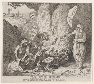 The Pit of Acheron eller The Birth of the Plagues of England, 28. januar 1784., 28. januar 1784. av Thomas Rowlandson