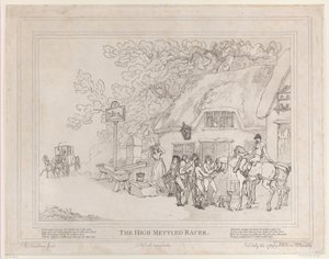 Posthesten fra The Life of a Racehorse, eller The High-Mettled Racer, 20. juli..., 20. juli 1789 av Thomas Rowlandson