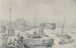 The Quay, Blackwall Docks, 1810, 1920 av Thomas Rowlandson