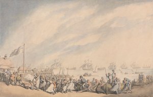 Flåtens retur til Great Yarmouth i 1797 av Thomas Rowlandson
