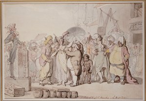 Salget av engelske skjønnheter i Øst-India, ca. 1810 av Thomas Rowlandson