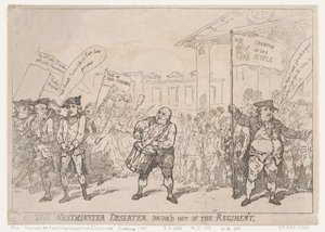 Westminster-desertøren trommede ut av regimentet, 18. mai 1784., 18. mai 1784. av Thomas Rowlandson