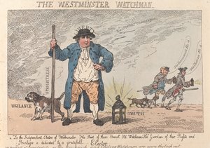 The Westminster Watchman av Thomas Rowlandson