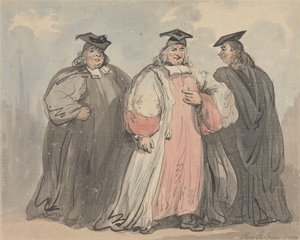 Tre teologiske lærde av Thomas Rowlandson