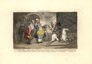 Beruset mann som rir på en hest vendt mot halen. av Thomas Rowlandson