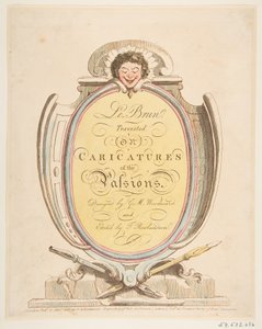 Tittelside: Le Brun Travested, eller Caricatures of the Passions, 21. januar 1800. av Thomas Rowlandson
