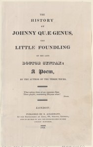 Tittelside, fra The History of Johnny Quae Genus, The Little Foundling of the Late Docto..., 1822. av Thomas Rowlandson