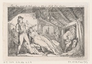Tom Jones oppdager filosofen i Black Molls Bedchamber, The History of Tom Jones, en ..., 1792. av Thomas Rowlandson