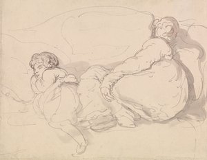 To sovende figurer av Thomas Rowlandson