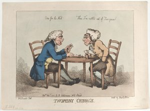 Twopenny Cribbage, [1. oktober 1799], gjenutgitt 1810., [1. oktober 1799], gjenutgitt 1810. av Thomas Rowlandson