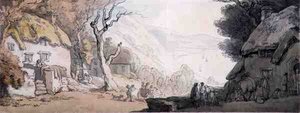 Utsikt ovenfra Cliffs, the Mumbles, South Wales (penn, akvarell og blyant på papir) av Thomas Rowlandson