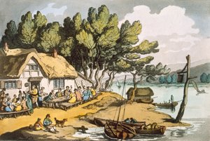 Utsikt nær Newport, Isle of Wight, pub. 1822. av Thomas Rowlandson