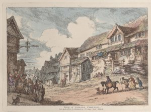 Utsikt over Liskeard, Cornwall, fra Views in Cornwall, 12. april 1812., 12. april 1812. av Thomas Rowlandson