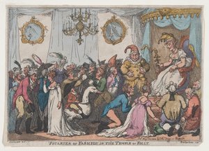Votaries of Fashion in the Temple of Folly, 25. august 1808., 25. august 1808. av Thomas Rowlandson