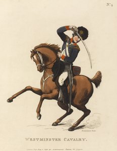 Westminster Cavalry, ca. 1799 (farget akvatint) av Thomas Rowlandson
