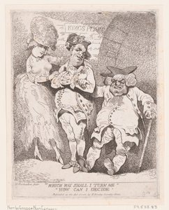 Hvilken vei skal jeg vende meg Hvordan kan jeg bestemme meg, ca. 1780., ca. 1780. av Thomas Rowlandson