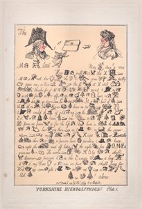 Yorkshire Hieroglyfer, Plate 1, 8. mars 1809., 8. mars 1809. av Thomas Rowlandson