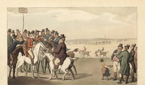 Ung engelsk herre som spiller på Newmarket racerbane av Thomas Rowlandson
