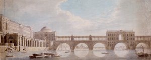 Foreslått design for en bro over Themsen ved Somerset House
