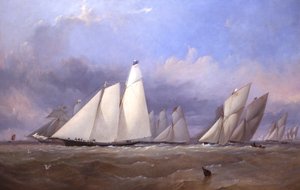 Amerika ved Cowes, 1852 av Thomas Sewell Robins