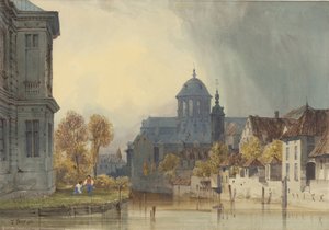 Utsikt over kirken Vår Frue av Hanswijk, Mechelen (Malines), Belgia av Thomas Shotter Boys