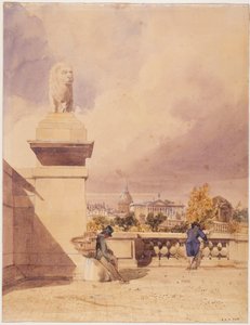 Pont de la Concorde og Deputertkammeret, sett fra terrassen ved Tuileriene av Thomas Shotter Boys